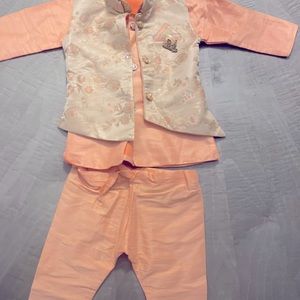 Size 1 boys Sherwani peach and gold
